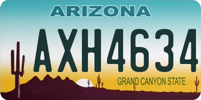 AZ license plate AXH4634