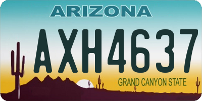 AZ license plate AXH4637