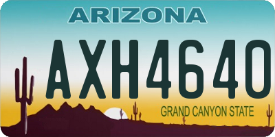 AZ license plate AXH4640