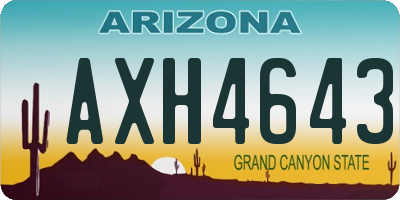 AZ license plate AXH4643