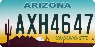 AZ license plate AXH4647