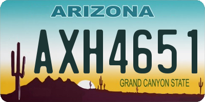 AZ license plate AXH4651
