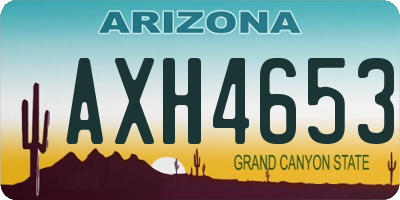 AZ license plate AXH4653