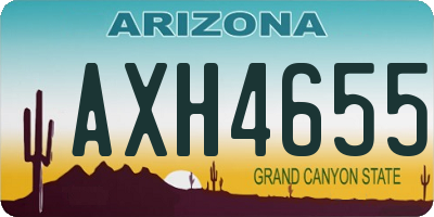 AZ license plate AXH4655