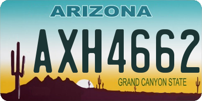 AZ license plate AXH4662