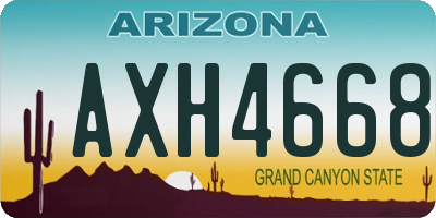 AZ license plate AXH4668