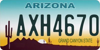 AZ license plate AXH4670