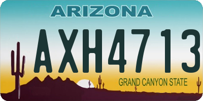 AZ license plate AXH4713