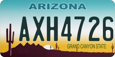 AZ license plate AXH4726