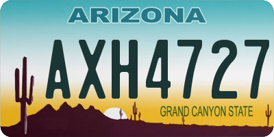 AZ license plate AXH4727