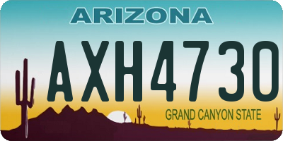 AZ license plate AXH4730