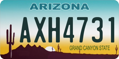 AZ license plate AXH4731