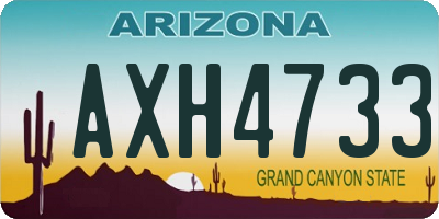 AZ license plate AXH4733