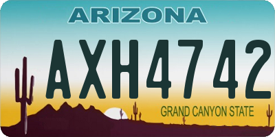 AZ license plate AXH4742
