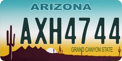 AZ license plate AXH4744