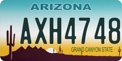 AZ license plate AXH4748