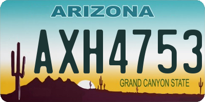 AZ license plate AXH4753