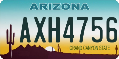 AZ license plate AXH4756