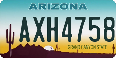 AZ license plate AXH4758