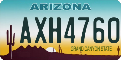AZ license plate AXH4760