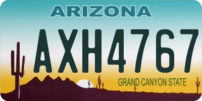 AZ license plate AXH4767