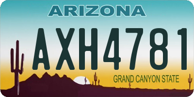 AZ license plate AXH4781