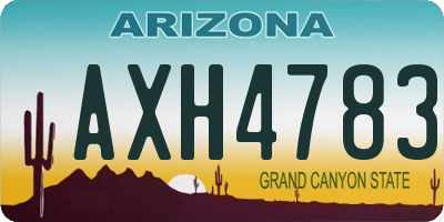 AZ license plate AXH4783