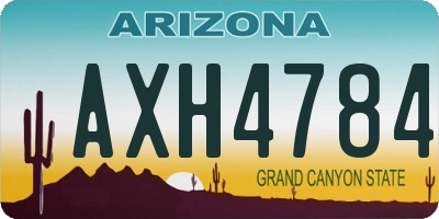 AZ license plate AXH4784