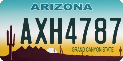 AZ license plate AXH4787