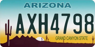 AZ license plate AXH4798