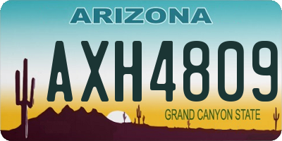AZ license plate AXH4809