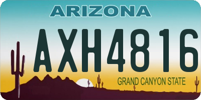 AZ license plate AXH4816