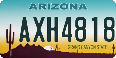 AZ license plate AXH4818