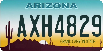 AZ license plate AXH4829
