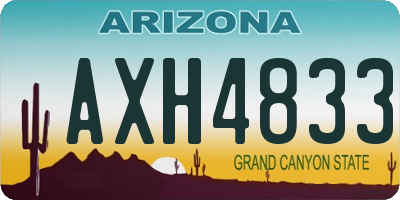 AZ license plate AXH4833