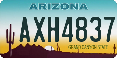 AZ license plate AXH4837