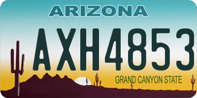 AZ license plate AXH4853