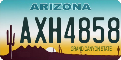 AZ license plate AXH4858
