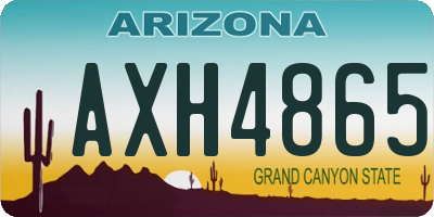 AZ license plate AXH4865