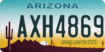 AZ license plate AXH4869