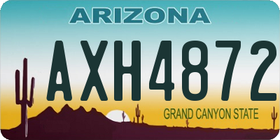 AZ license plate AXH4872