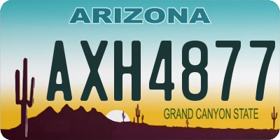 AZ license plate AXH4877