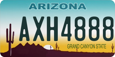 AZ license plate AXH4888