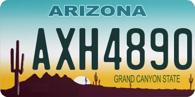 AZ license plate AXH4890