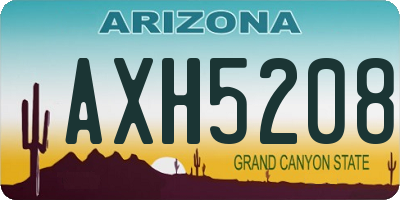 AZ license plate AXH5208