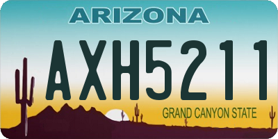 AZ license plate AXH5211