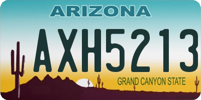 AZ license plate AXH5213