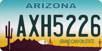 AZ license plate AXH5226