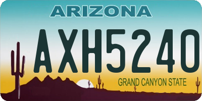 AZ license plate AXH5240