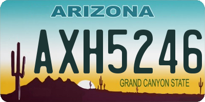 AZ license plate AXH5246